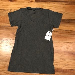 LNA grey scoop neck T